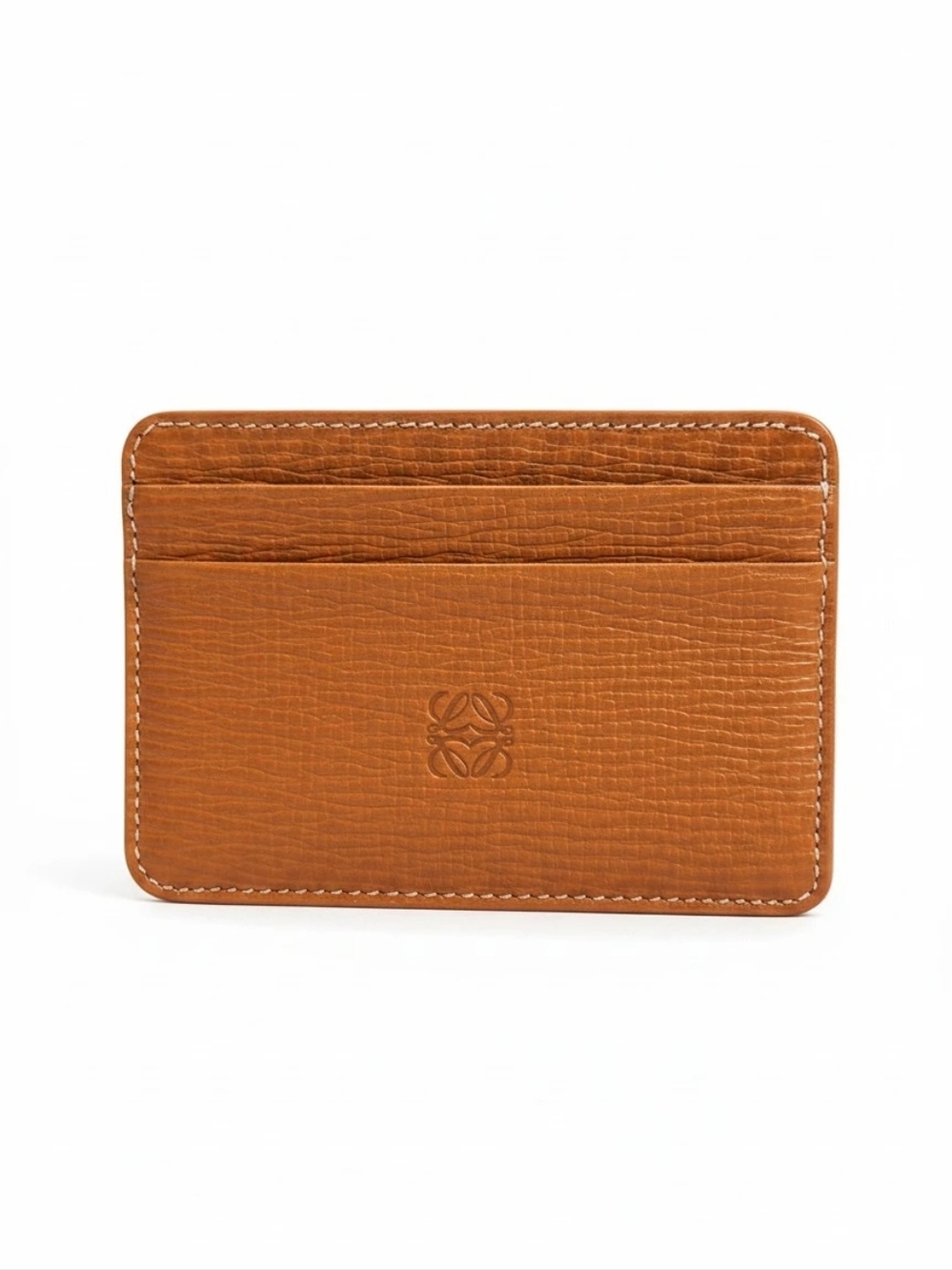 Loewe Unisex Camel Leather Card Holder